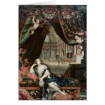 Portrait of Madame de reclining in front Greeting Card