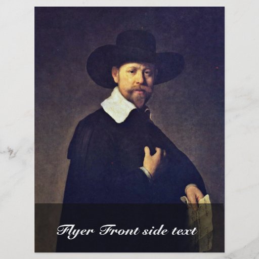 Portrait Of Marten Looten. By Rembrandt Van Rijn Flyer Design