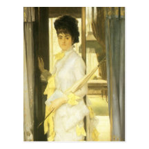 Portrait of Miss Lloyd by Tissot, Victorian Art Post Cards