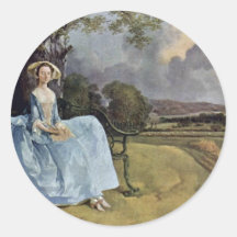 Portrait Of Mr. And Mrs. Andrews By Thomas Gainsbo Round Sticker