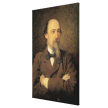 Portrait of Nikolay Alekseyevich Nekrasov, 1877 Canvas Prints