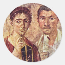 Portrait Of Paquius Proculus And His Wife By Meist Round Stickers