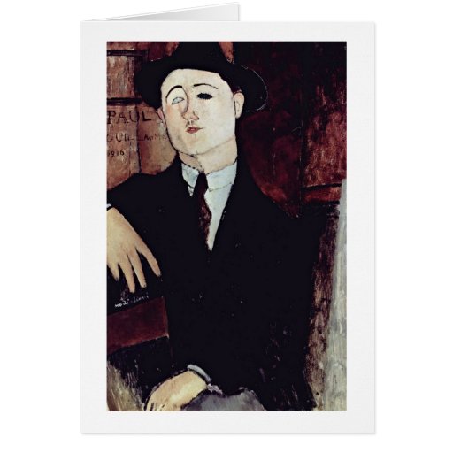 Portrait Of Paul Guillaume By Amedeo Modigliani Card