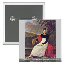 Portrait Of Queen Caroline Button
