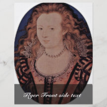 Portrait Of Queen Elizabeth Of Bohemia Oval Full Colour Flyer