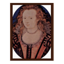 Portrait Of Queen Elizabeth Of Bohemia Oval Postcards