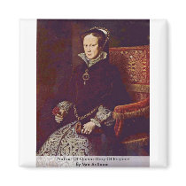 Portrait Of Queen Mary Of England By Mor Anthonis Refrigerator Magnet