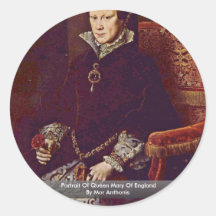 Portrait Of Queen Mary Of England By Mor Anthonis Sticker