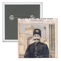 Portrait of Shah Mozzafer-ed-Din Pinback Button