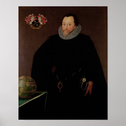 Portrait of Sir Francis Drake  1591 Print