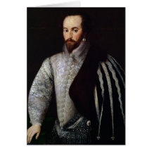 Portrait of Sir Walter Raleigh  1588 Greeting Cards