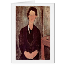 Portrait Of Soutine Sitting By Amedeo Modigliani Greeting Cards