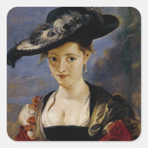 Portrait of Suzanne Fourment Square Stickers