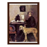 Portrait Of The Painter Sattler With His Great Dan Postcards