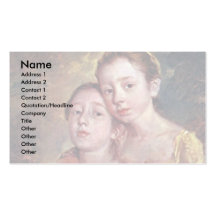 Portrait Of The Painter'S Daughters With A Cat Business Cards