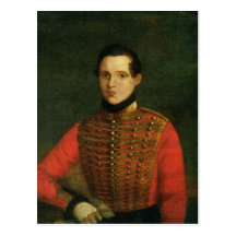 Portrait of the Poet Michail Lermontov Postcard