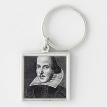 Portrait of William Shakespeare Keychains