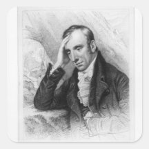 Portrait of William Wordsworth Square Stickers