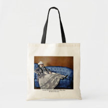 Portrait Of Woman Manet On A Blue Sofa Tote Bag