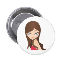 Portrait of Woman Pinback Button