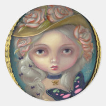 "Portrait with a Flowered Hat" Sticker