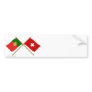 Portugal and Switzerland Crossed Flags Bumper Sticker