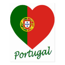 Portugal Flag Heart Post Cards