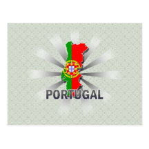 Portugal Flag Map 2.0 Postcards