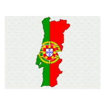 Portugal Flag Map full size Post Cards