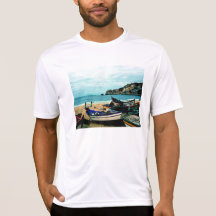 Portugal Seaside IV - Colourful Boats on the Beach Tshirt