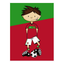 Portuguese Soccer Boy Postcard
