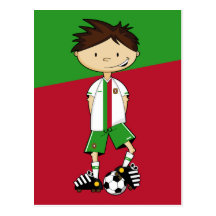 Portuguese Soccer Boy Postcard