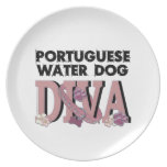 Portuguese Water Dog DIVA Dinner Plates