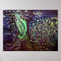 Poseidon Fine Art Pointillism Abstract Print