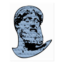 Poseidon statue post card
