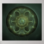 Poseidon's Puzzle Steampunk Fractal Poster posters