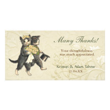 Posh Cats Wedding Photo Card Template