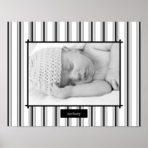 Posh Stripes Personalised Photo Mat - Horizontal- Poster