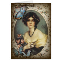 Posh Vintage Butterfly Paris Lady Fashion Cards