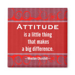 Positive Attitude-Churchill Quotation - Motivation magnets