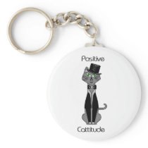 Positive Cattitude Key Chain