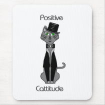 Positive Cattitude Mouse Pad