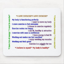 Positive Exercise Affirmations Mouse Pads