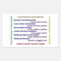 Positive Exercise Affirmations Rectangle Stickers