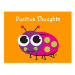 Positive Thoughts Cute Ladybug Card Post Card