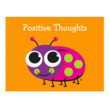 Positive Thoughts Cute Ladybug Card Post Card