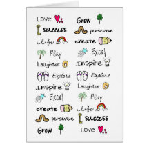 Positive Words Note Card