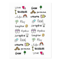 Positive Words Post Cards