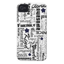 Positive words typography Case-Mate iPhone 4 cases