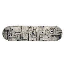 Positive words typography skate decks
